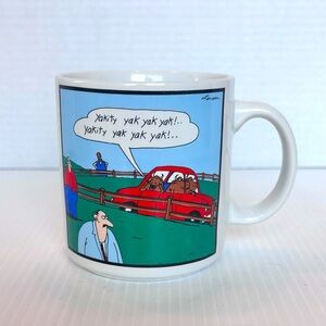 Far Side by Gary Larson Yakity Yak white ceramic coffee tea mug vintage 1986